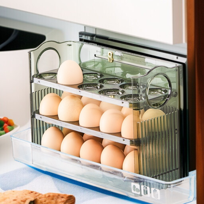 家庭用冷蔵庫での卵収納ボックス設置例