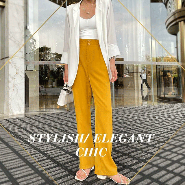 하이웨이스트 와이드 팬츠