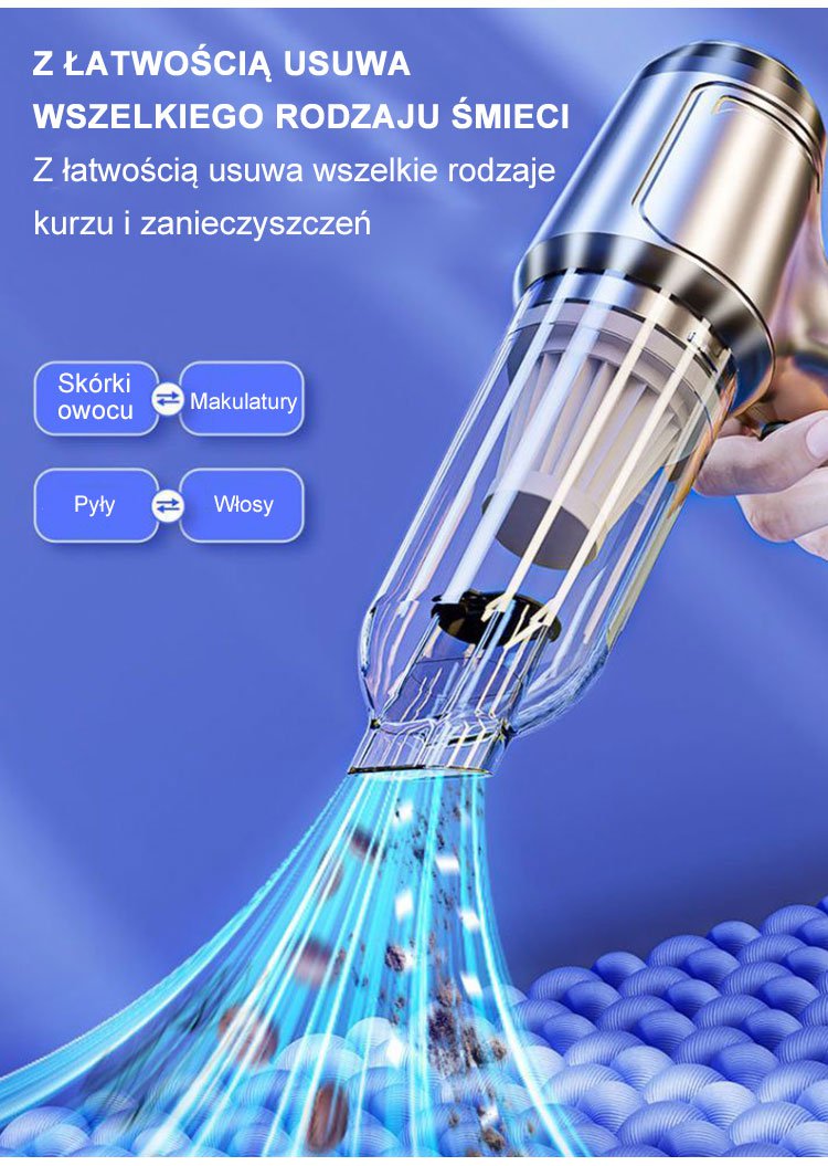 Przenośny odkurzacz domowy na kanapie