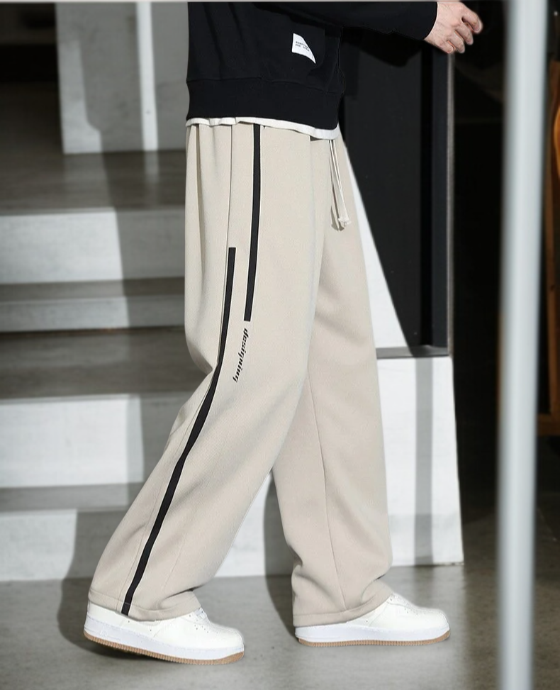 メンズ スポーツ ワイドレッグ ルーズパンツ ロングパンツ 秋冬