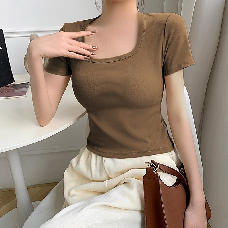 여성 여름 순면 반팔 티셔츠