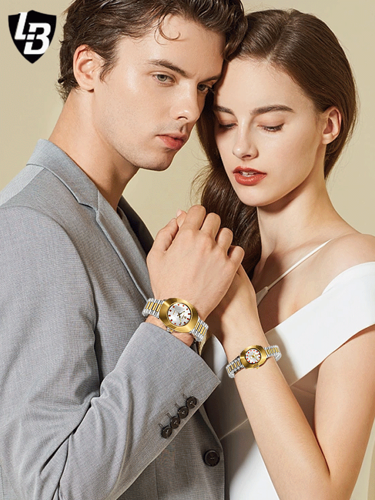 طقم ساعة زوجية سويسرية راقية عالية النوعية 