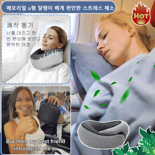 메모리폼 수납이 가능한 u형 베개