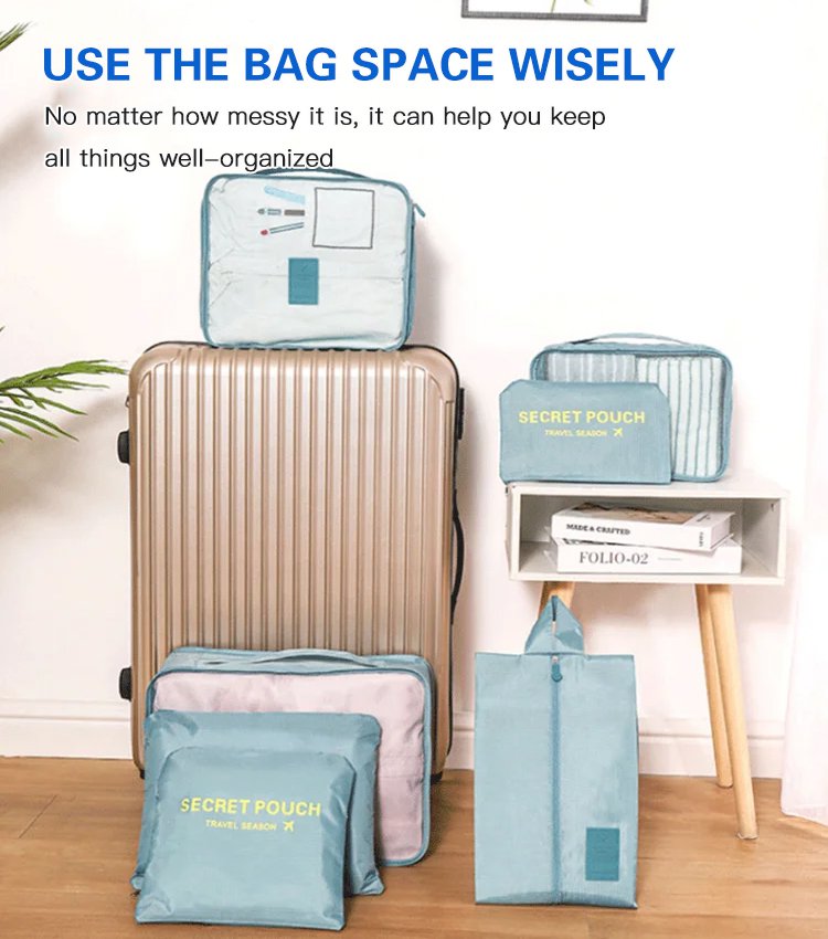 6 pieces travel luggage storage bag set