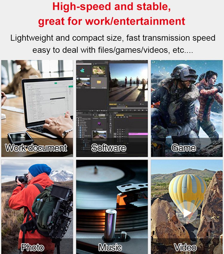 Stoßfeste mobile 10-TB-Festplatte mit hohem Kohlenstoffgehalt