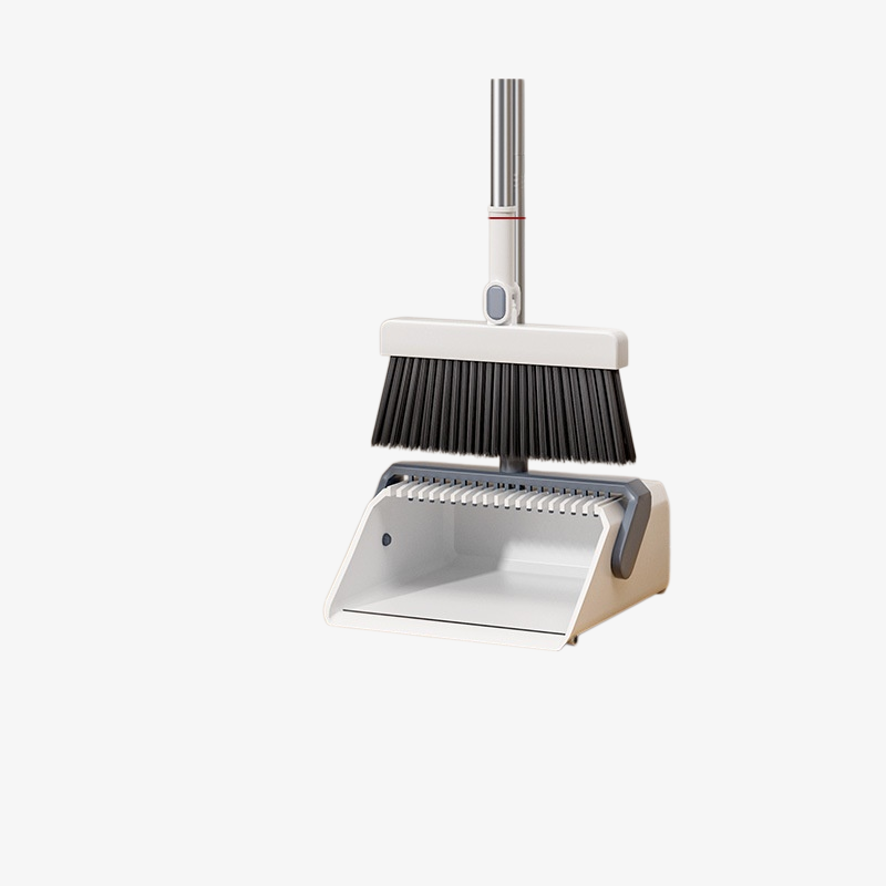 두꺼운 빗자루와 쓰레받기 세트의 실사용 예시