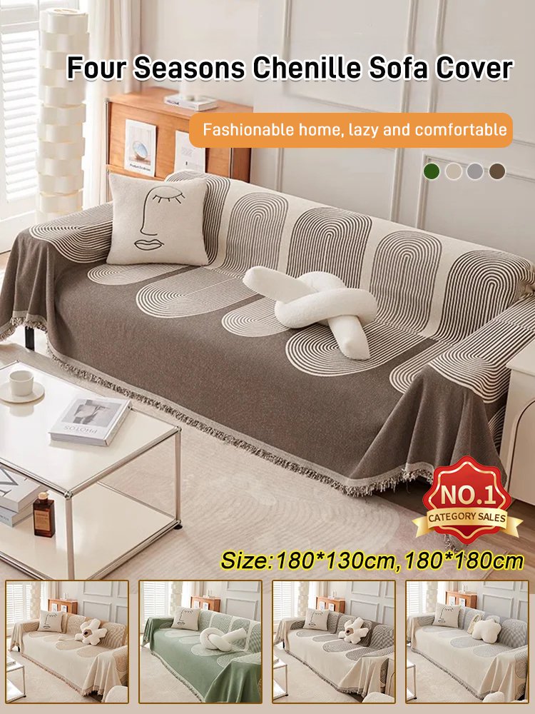 Double sided chenille sofa cover